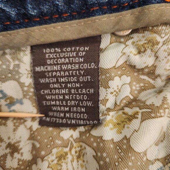 Mossimo Jeans Blue Denim Mid Rise Modern Boot Cut Distressed‎ Womens 15 34x32 - Picture 16 of 16